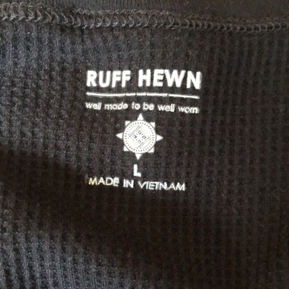 Ruff Hewn Waffle Knit Drape Front Cardigan Black L - Picture 3 of 4